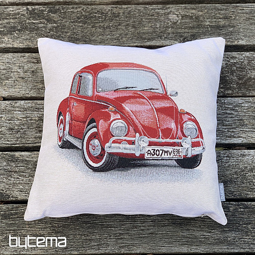 Gobelinowa poszewka na poduszkę VW BEETLE CZERWONA