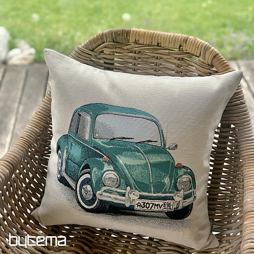 Gobelinowa poszewka na poduszkę VW BEETLE TURKUSOWY