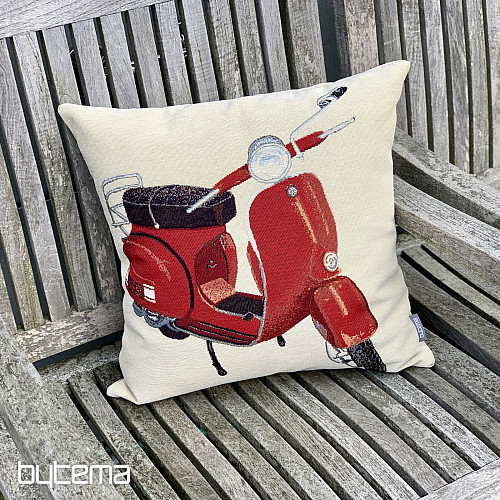 Poszewka na poduszkę z nadrukiem RED SCOOTER VESPA
