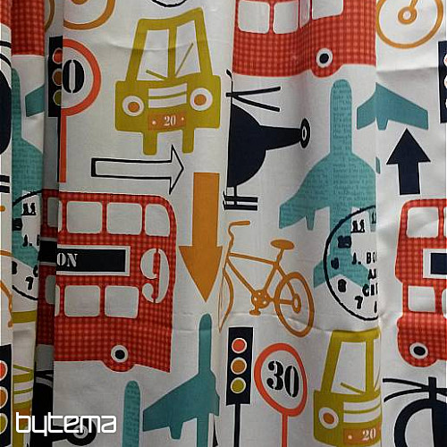 Tkanina dekoracyjna dziecięca TRANSPORT, TRAFFIC