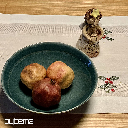 Haftowany świąteczny obrus i szalik ŚWIECA