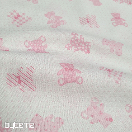 Tkanina bawełniana BABY TEDDY róż