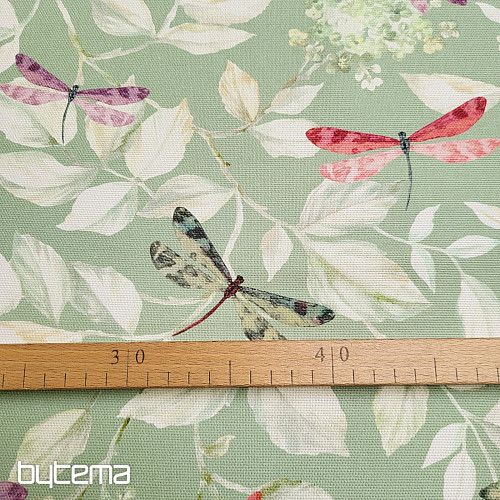 Tkanina dekoracyjna ROSETO WAŻKA  szaro-zielona