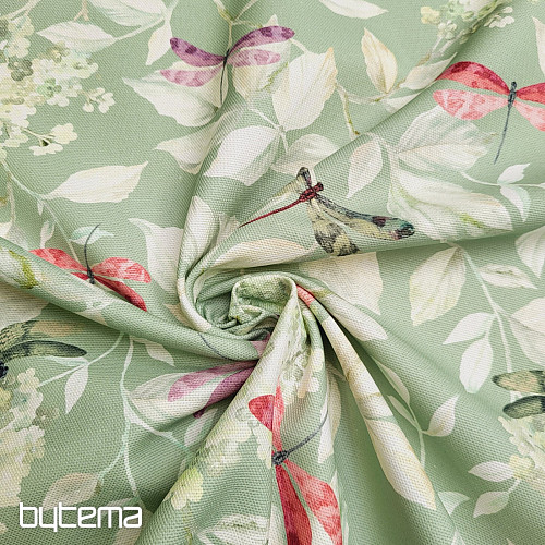 Tkanina dekoracyjna ROSETO WAŻKA  szaro-zielona