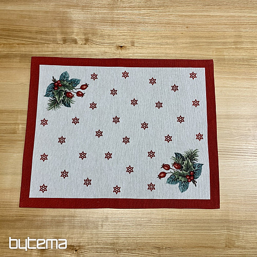 Gobelinowy obrus i szalik ŚWIECZKA ŚWIĄTECZNA