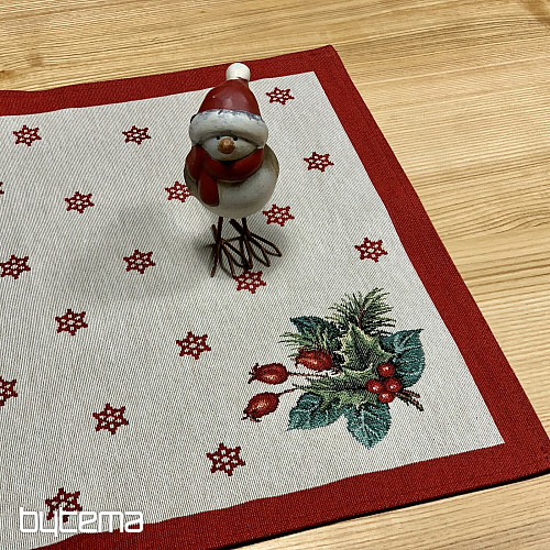 Gobelinowy obrus i szalik ŚWIECZKA ŚWIĄTECZNA