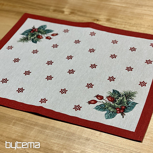 Gobelinowy obrus i szalik ŚWIECZKA ŚWIĄTECZNA