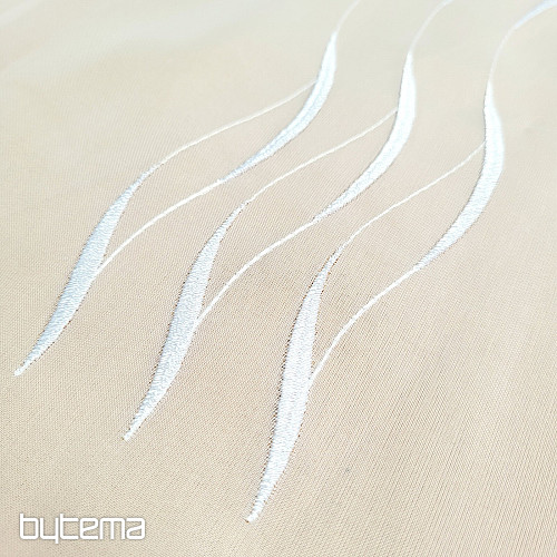 Haftowana luksusowa firana biała GERSTER 195/0001