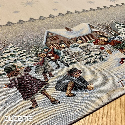 Obrus i szalik gobelinowy ZIMOWA RADOŚĆ