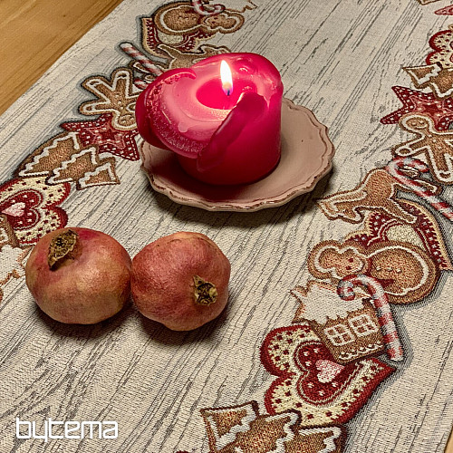 Obrus i szalik z gobelinu PIERNIKI ŚWIĄTECZNE