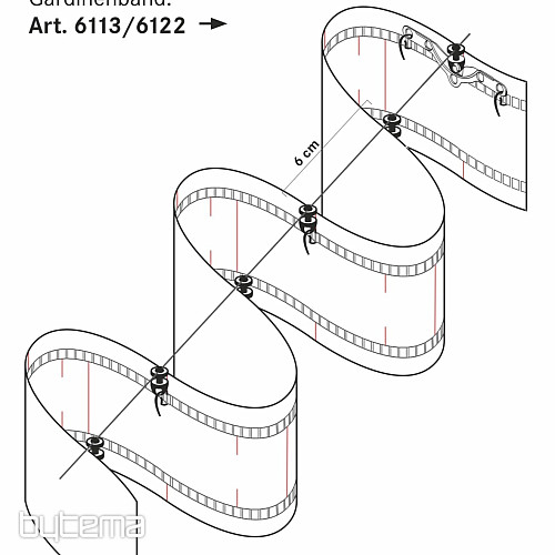 Wstążka marszcząca do zasłon NEW WAVE 8 cm, 1:2