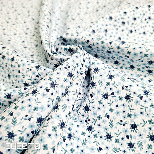 Tkanina bawełniana TOMETA kwiat niebieski