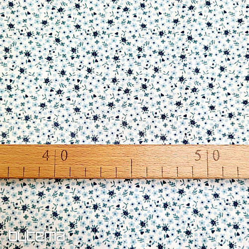 Tkanina bawełniana TOMETA kwiat niebieski