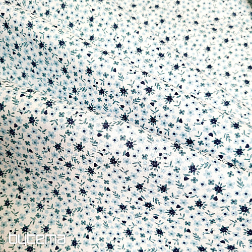Tkanina bawełniana TOMETA kwiat niebieski