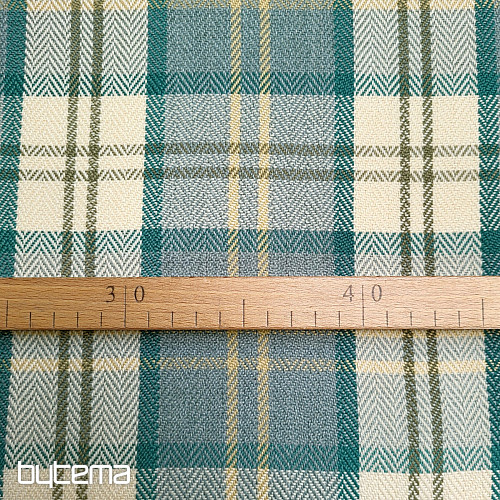 tkanina obiciowa LEWIS ARCHEL 142 cm - KÁRO PETROLEJ