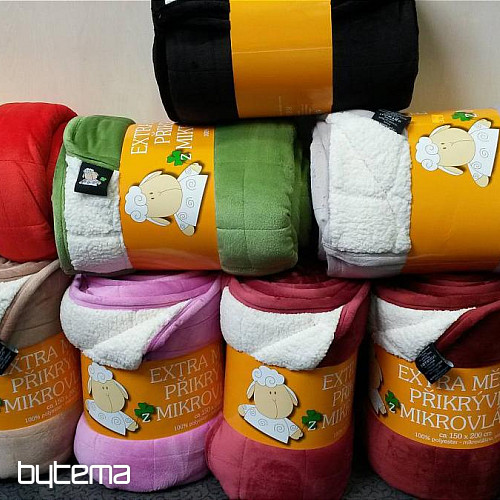 Koc z mikrofibry EXTRA SOFT SHEEP ze szwem ORZECHY