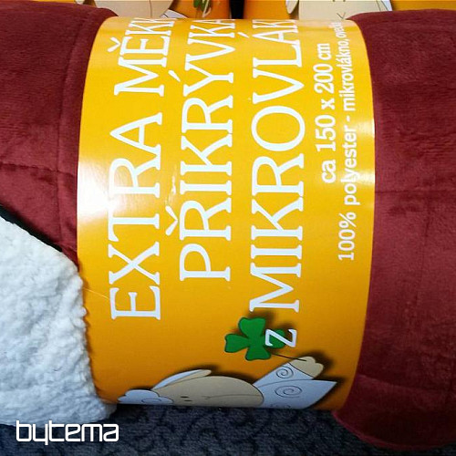 koc z mikrofibry EXTRA SOFT SHEEP przeszycia BORDÓ