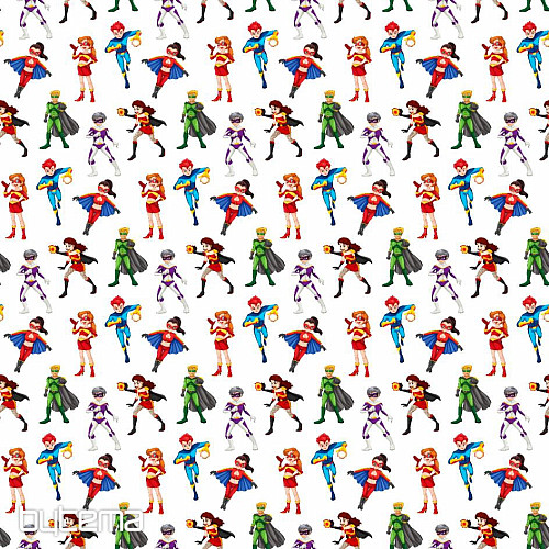 Dziecięca satyna bawełniana ACTION HEROES digital