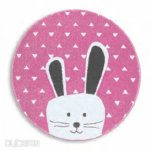 Okrągły dywan dziecięcy PASTEL Bunny różowy