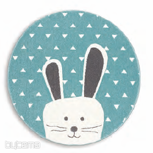 Okrągły dywan dziecięcy PASTEL Bunny turkusowy