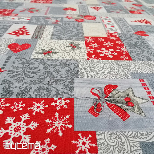 Tkanina dekoracyjna PATCHWORK Świąteczna szarość