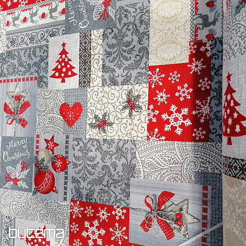 Tkanina dekoracyjna PATCHWORK Świąteczna szarość