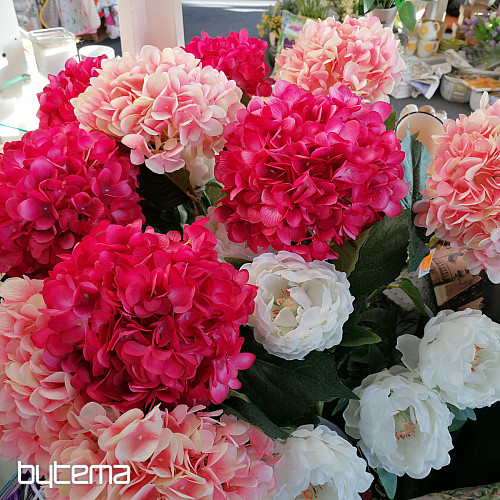 HORTENSION - sztuczny kwiat jasnoróżowy