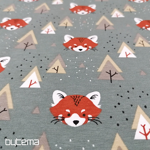 Dzianina bawełniana FOX khaki