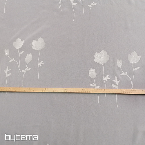 Woal firana FLOWERS beżowy