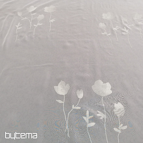 Woal firana FLOWERS beżowy