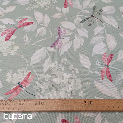 Tkanina dekoracyjna ROSETO WAŻKA  szaro-zielona