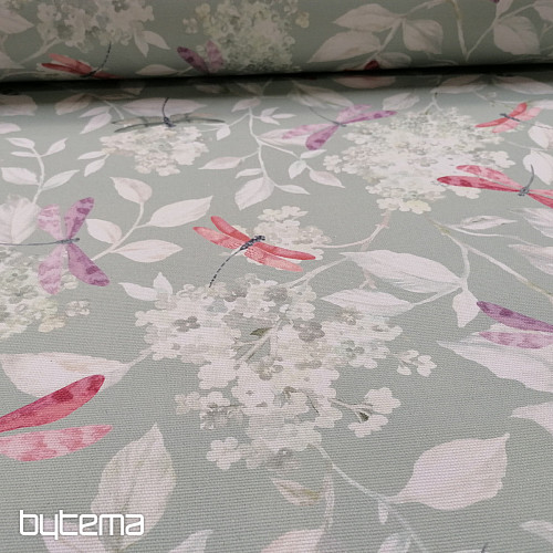 Tkanina dekoracyjna ROSETO WAŻKA  szaro-zielona