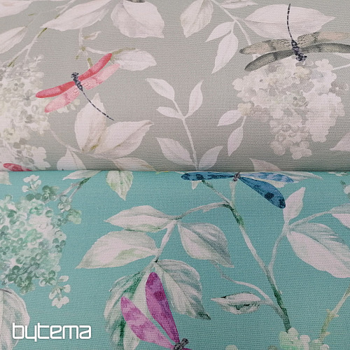 Tkanina dekoracyjna ROSETO WAŻKA  szaro-zielona