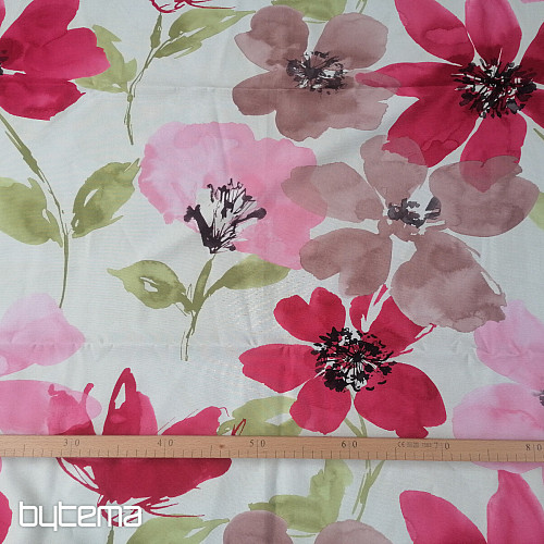Zasłona dekoracyjna Kwiaty różowe duże 150x240 cm