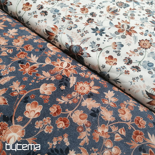 Tkanina bawełniana VARANASI KALAMKARI w kolorze niebieskim