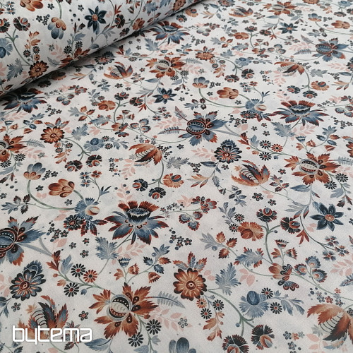 Tkanina bawełniana VARANASI KALAMKARI biała
