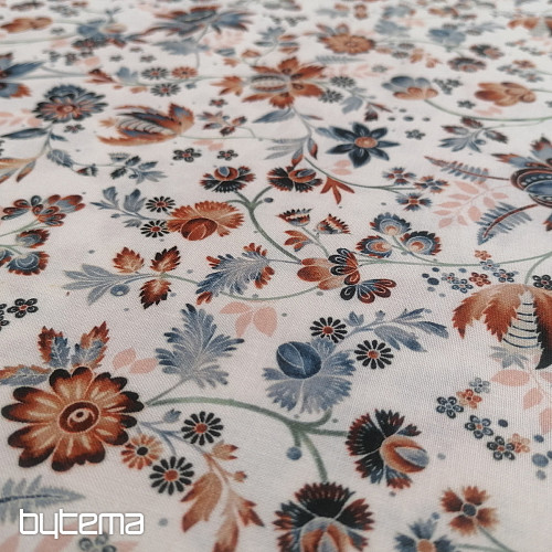 Tkanina bawełniana VARANASI KALAMKARI biała