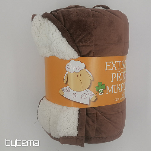 Koc z mikrofibry EXTRA SOFT SHEEP szew BRĄZOWY