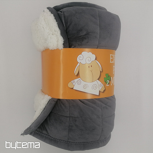 koc z mikrofibry EXTRA SOFT SHEEP szwy szary antracyt