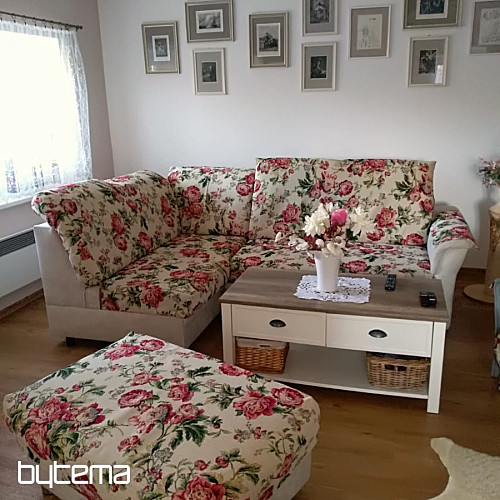 Tkanina gobelinowa DUŻA KREMOWA RÓŻA