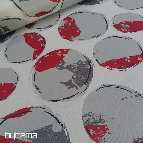 Tkanina dekoracyjna BLACK OUT Bubbles czerwona