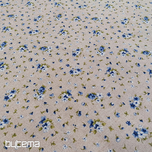 tkanina dekoracyjna ELENA małe fiołki niebieskie