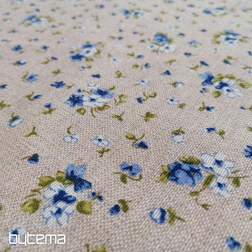 tkanina dekoracyjna ELENA małe fiołki niebieskie