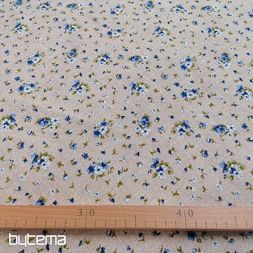 tkanina dekoracyjna ELENA małe fiołki niebieskie