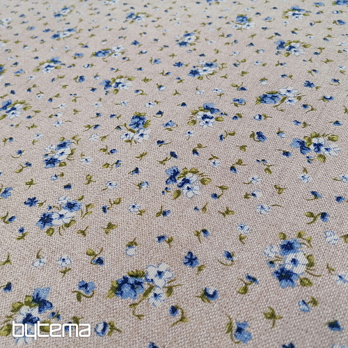 tkanina dekoracyjna ELENA małe fiołki niebieskie