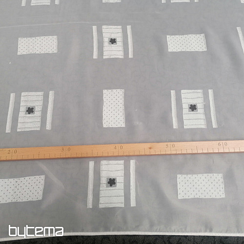 Firana Voial kostki beżowo-szara 180