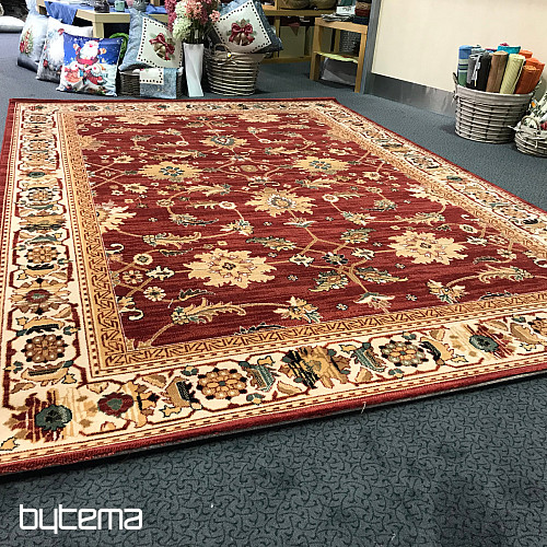 Luksusowy dywan wełniany PRAGA czerwono-beżowy