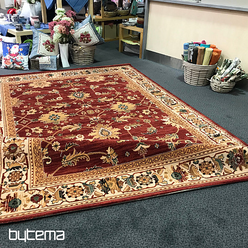 Luksusowy dywan wełniany PRAGA czerwono-beżowy