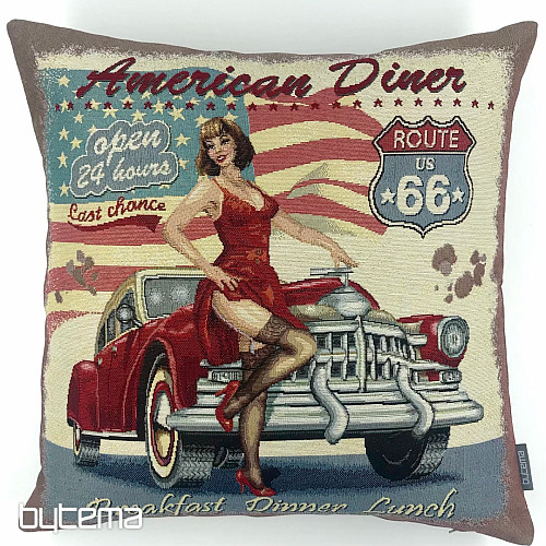 Gobelinowa poszewka na poduszkę AMERICAN DINER ROUTE 66