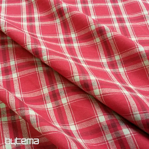 Tkanina kostka TISSE beż / czerwień